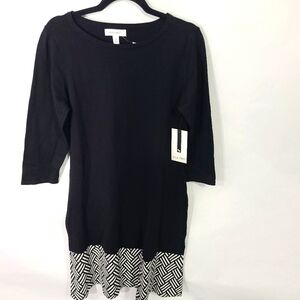 Nine West Women's Size‎ Medium M Black White Dress Office Career Wear